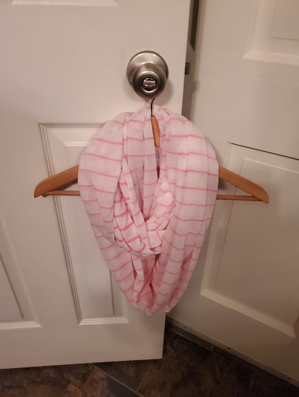 Light Pink Striped Infinity Scarf - Women Accessories New With Tags